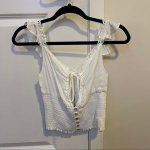 Detailed White Crop Top